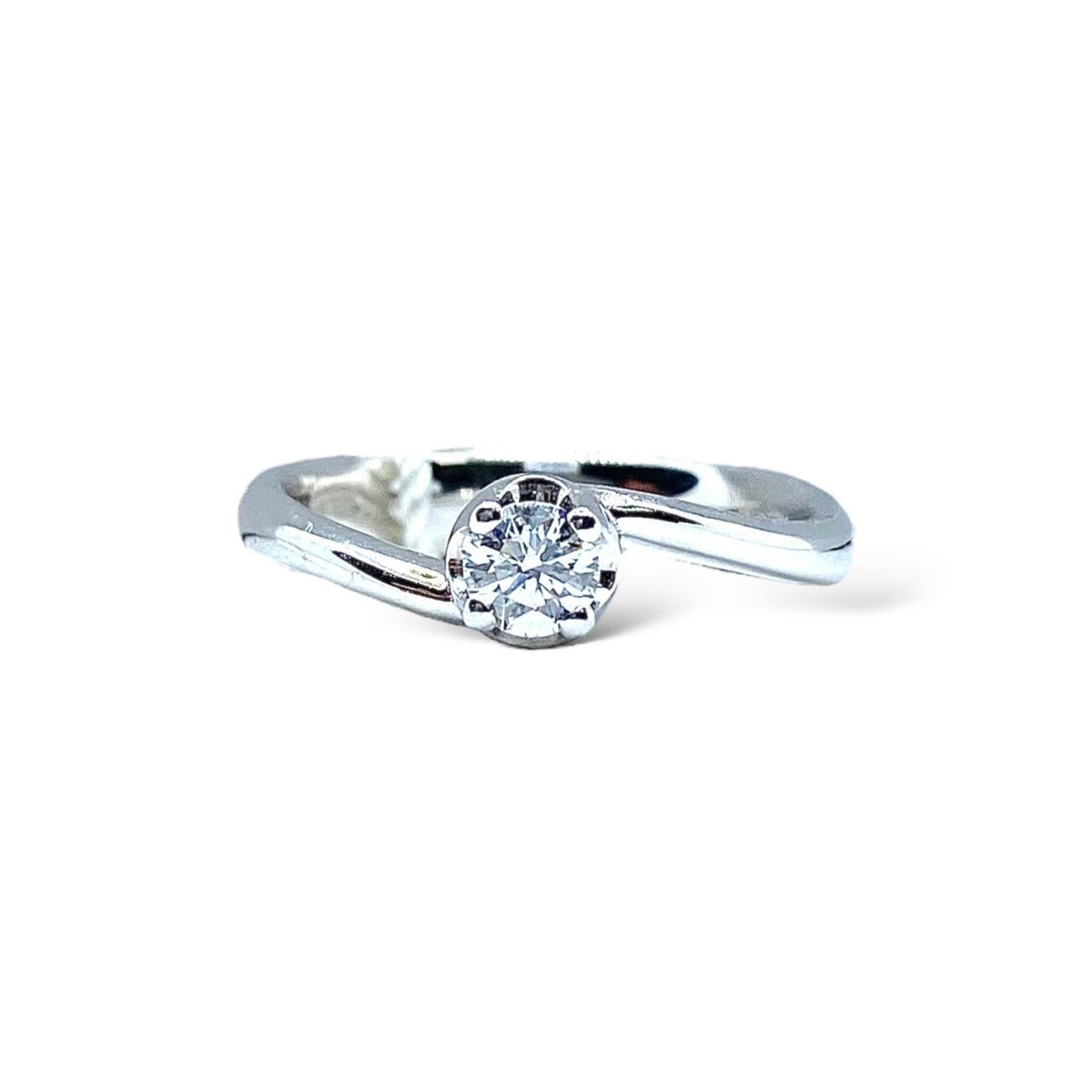 Anello Crivelli Solitario in Oro 18KT 18KT e Diamante Ct 0.27