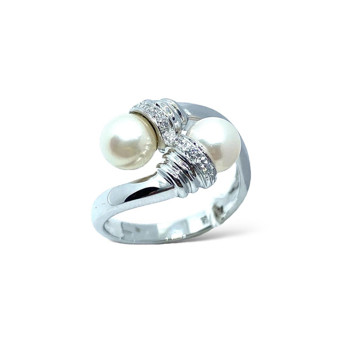 Anello Raima in Oro 18KT 18KT con Perla di Acqua Salata e Diamanti