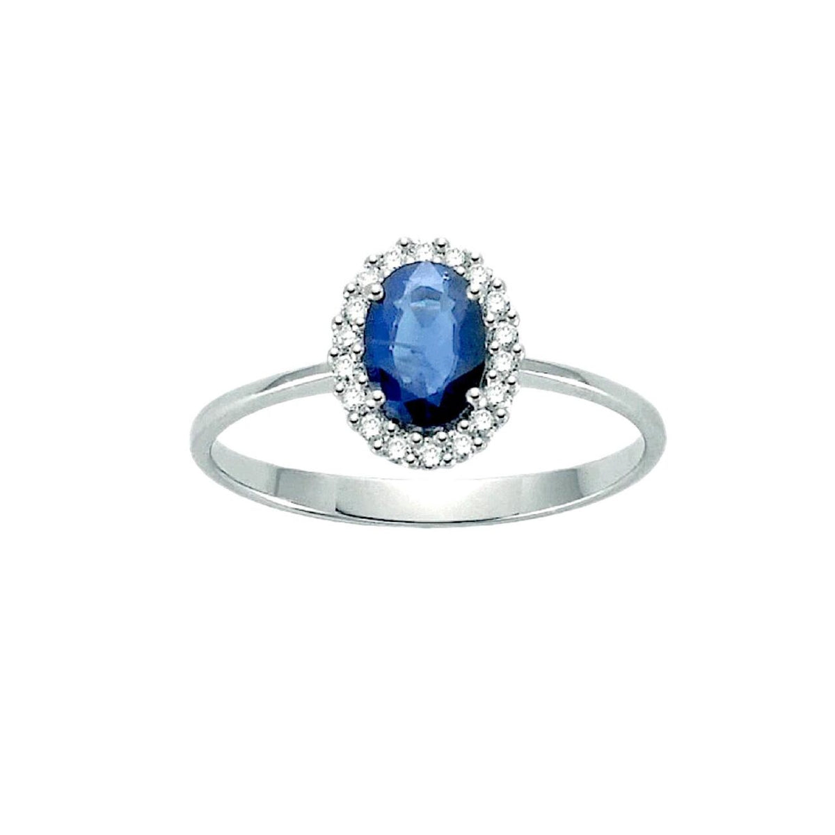 Anello Donna Oro 18KT con Zaffiro ct 0.55 e Diamanti