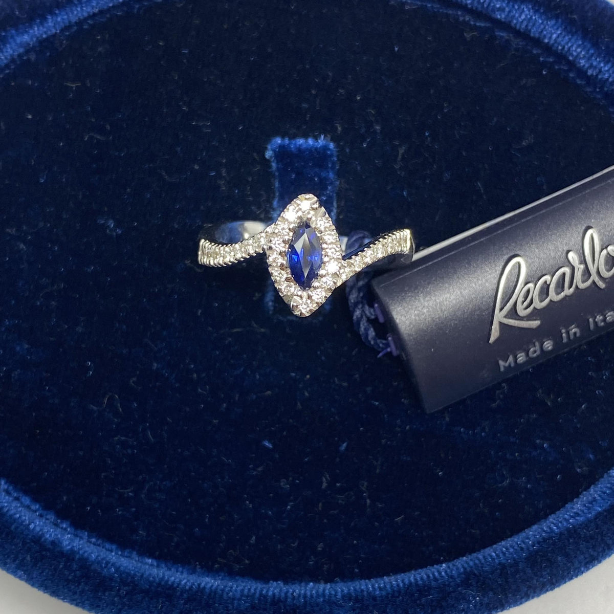 Anello donna Recarlo in Oro 18KT 18KT con Zaffiro Ct 0.30 e Diamanti