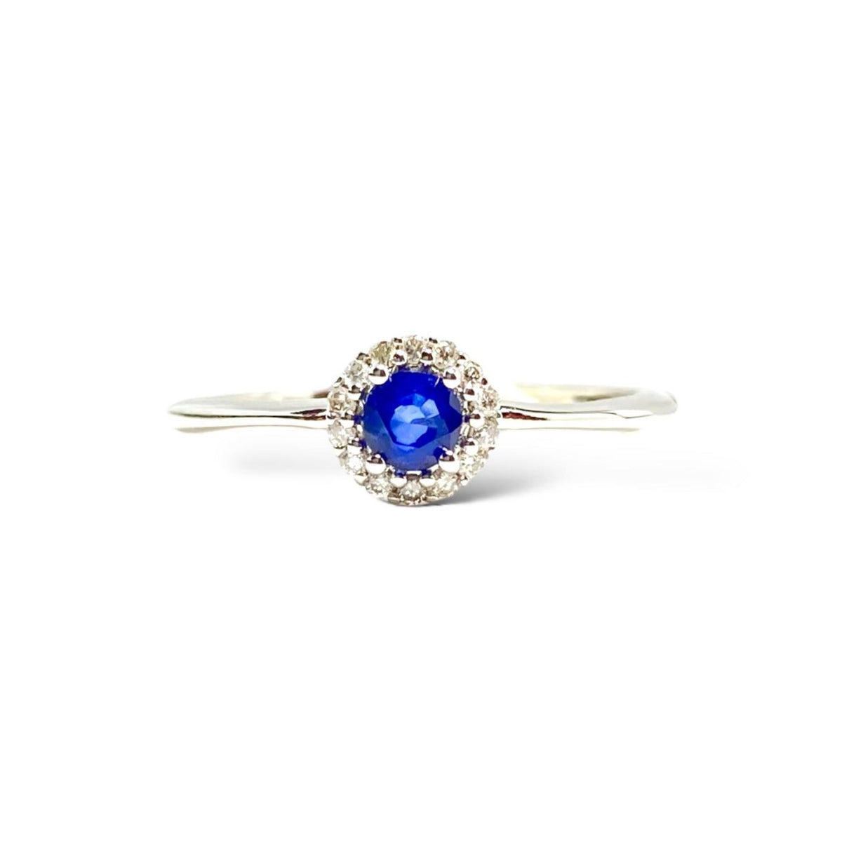 Anello Donna Oro 18KT con Zaffiro Ct 0.22 e Diamanti