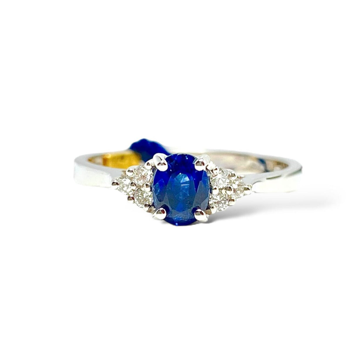 Anello Donna Recarlo in Oro 18KT 18KT con Zaffiro Ct 0.72 e Diamanti
