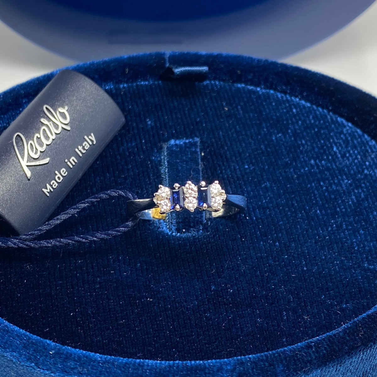Anello Donna Recarlo con Diamanti e Zaffiri Ct. 0.23
