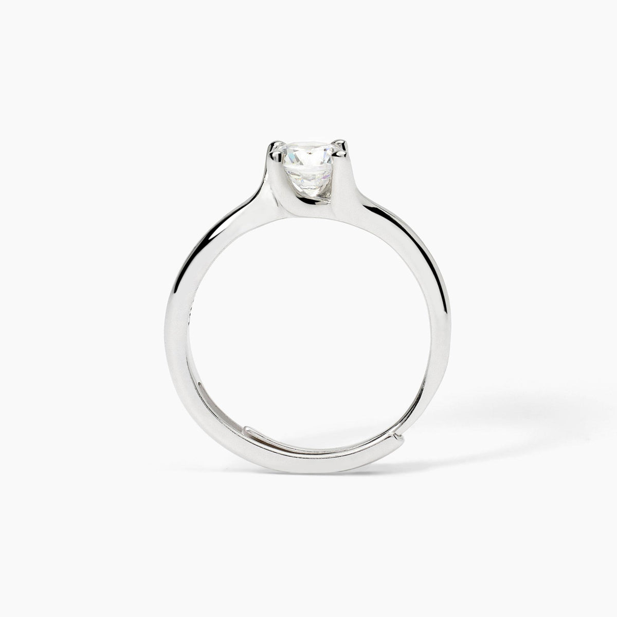 Anello Solitario Mabina in Argento e Zircone