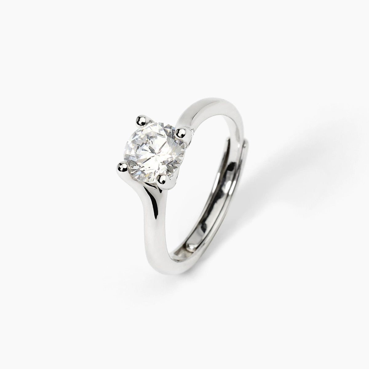 Anello Solitario Mabina in Argento e Zircone