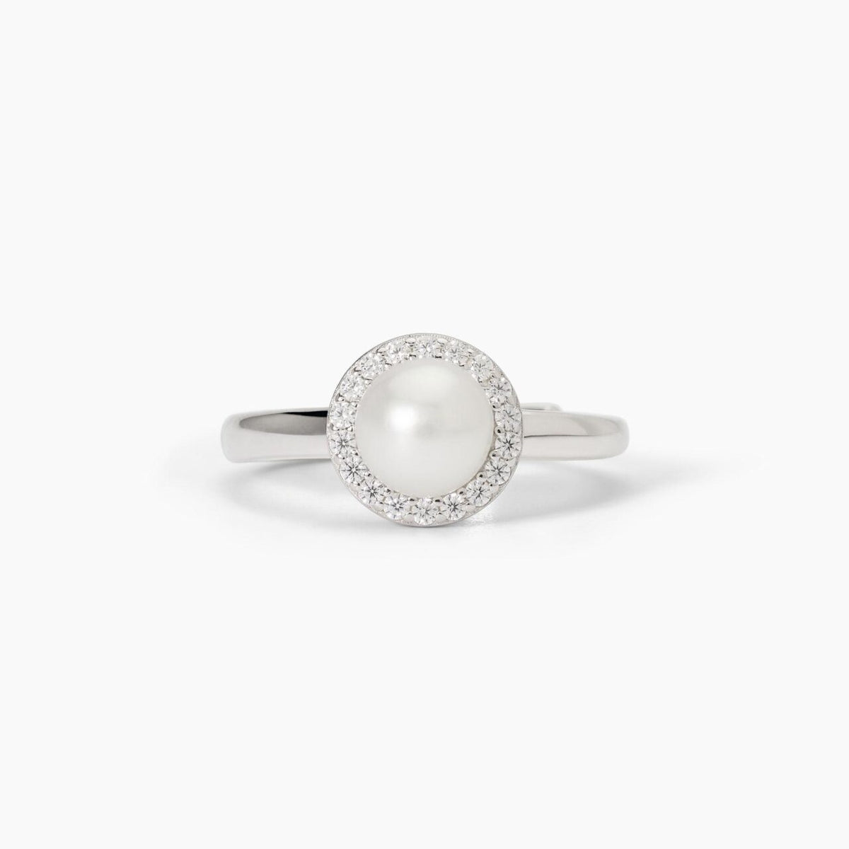 Anello Donna Mabina in Argento con Zirconi e Perla