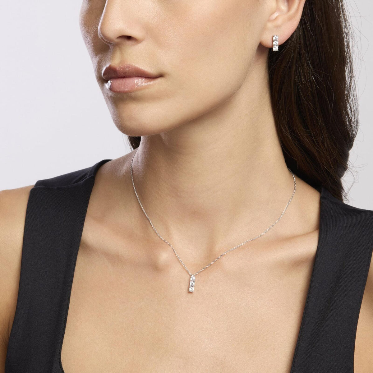 Collana Donna Mabina Trilogy in Argento con Zirconi