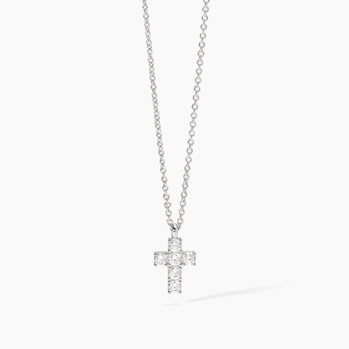 Collana con Croce Mabina in Argento con Zirconi