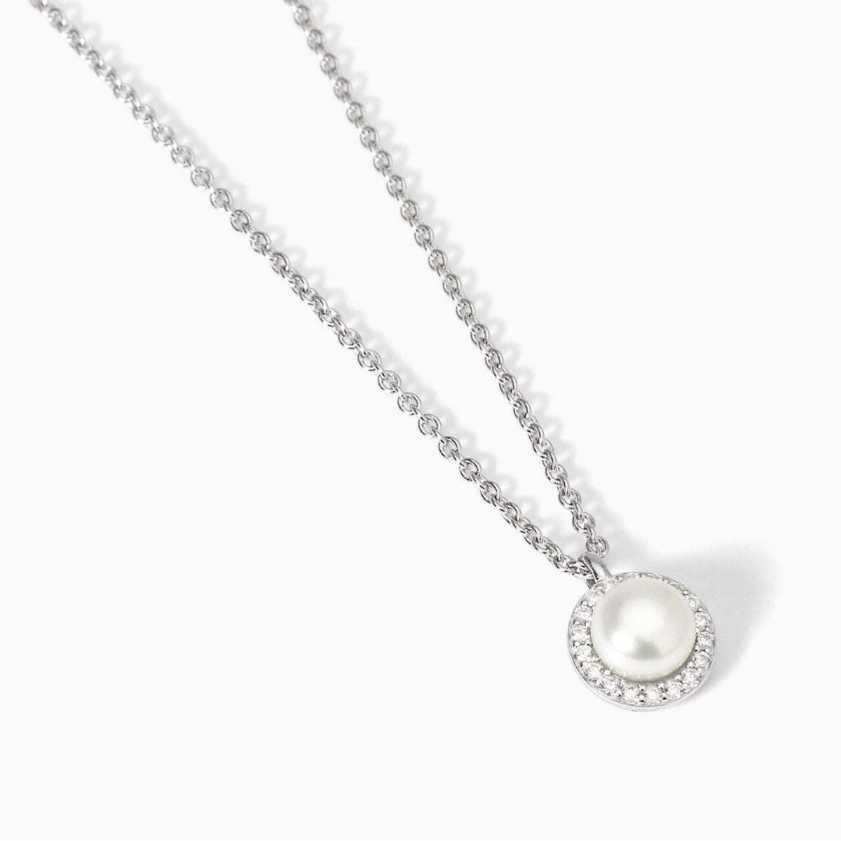 Collana Donna Mabina in Argento con Zirconi e Perla