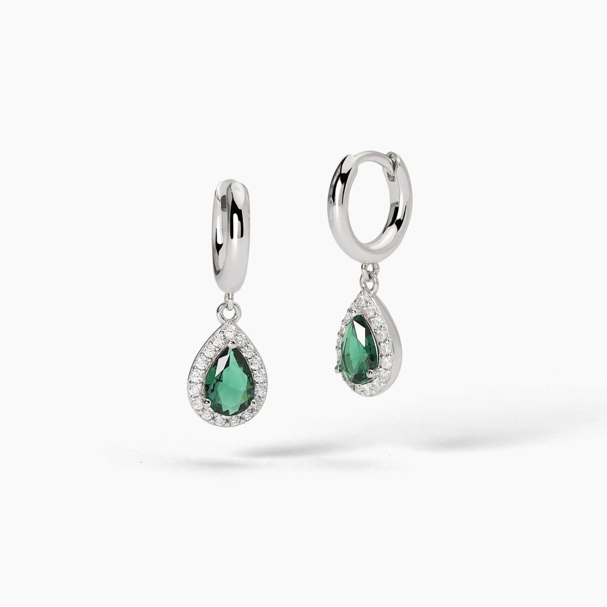 Orecchini a Cerchio con Pendente Mabina in Argento e Zirconi