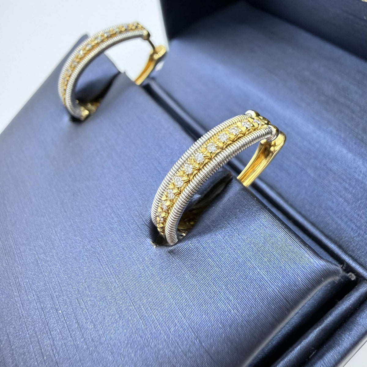 Orecchini a Cerchio Ovale Marco Bicego in Oro 18KT 18KT con Diamanti