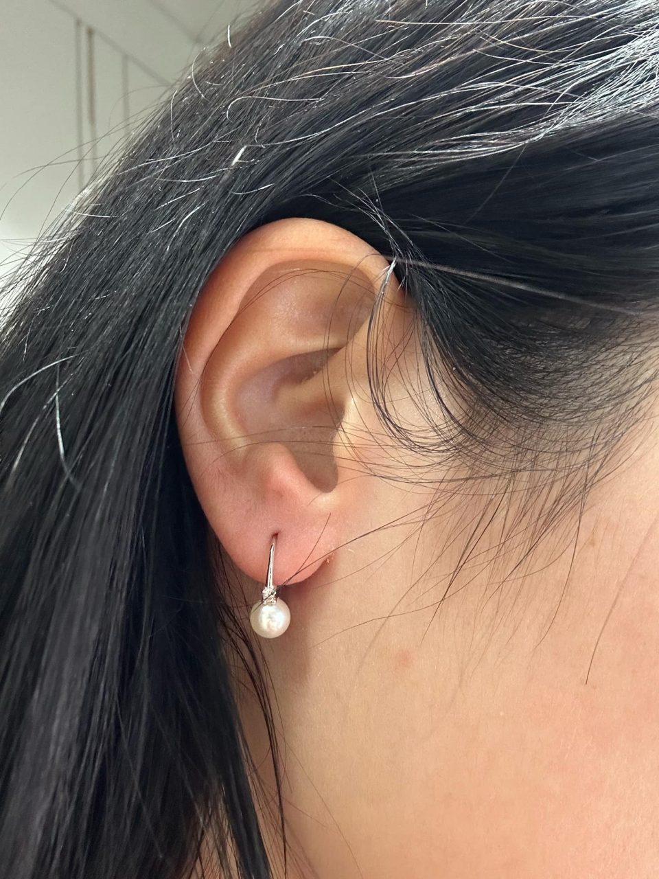 Orecchini Donna Ora con Perle Naturali mm 6-6,5 e Diamanti