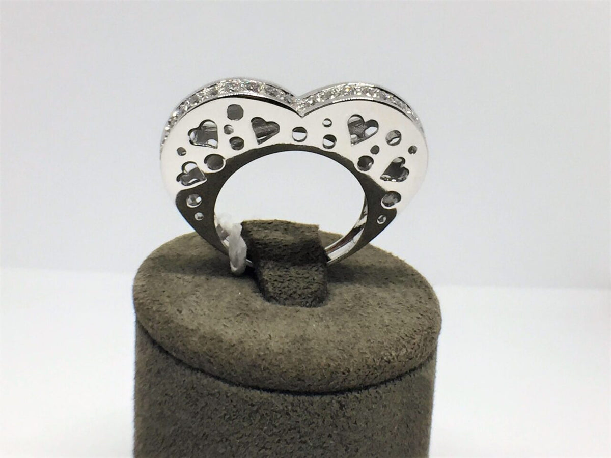 Anello in Oro 18KT 18KT con zirconi a forma di cuore
