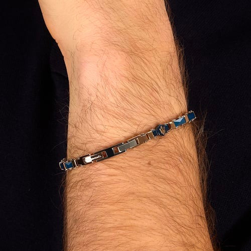 Bracciale Uomo Maserati Ceramic Blu e Acciaio Rosè
