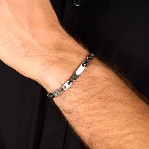 Bracciale Uomo Morellato Motown in Acciaio e Zircone Bianco