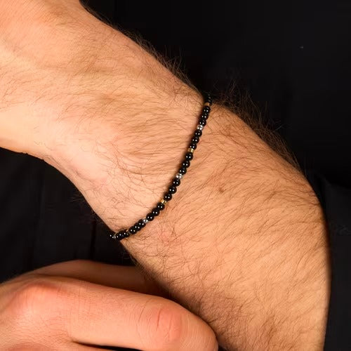 Bracciale Uomo Morellato Terra in Acciaio e Onice Nero