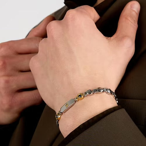 Bracciale Uomo Maserati in Acciaio Bicolore e Zaffiri Lab Grown