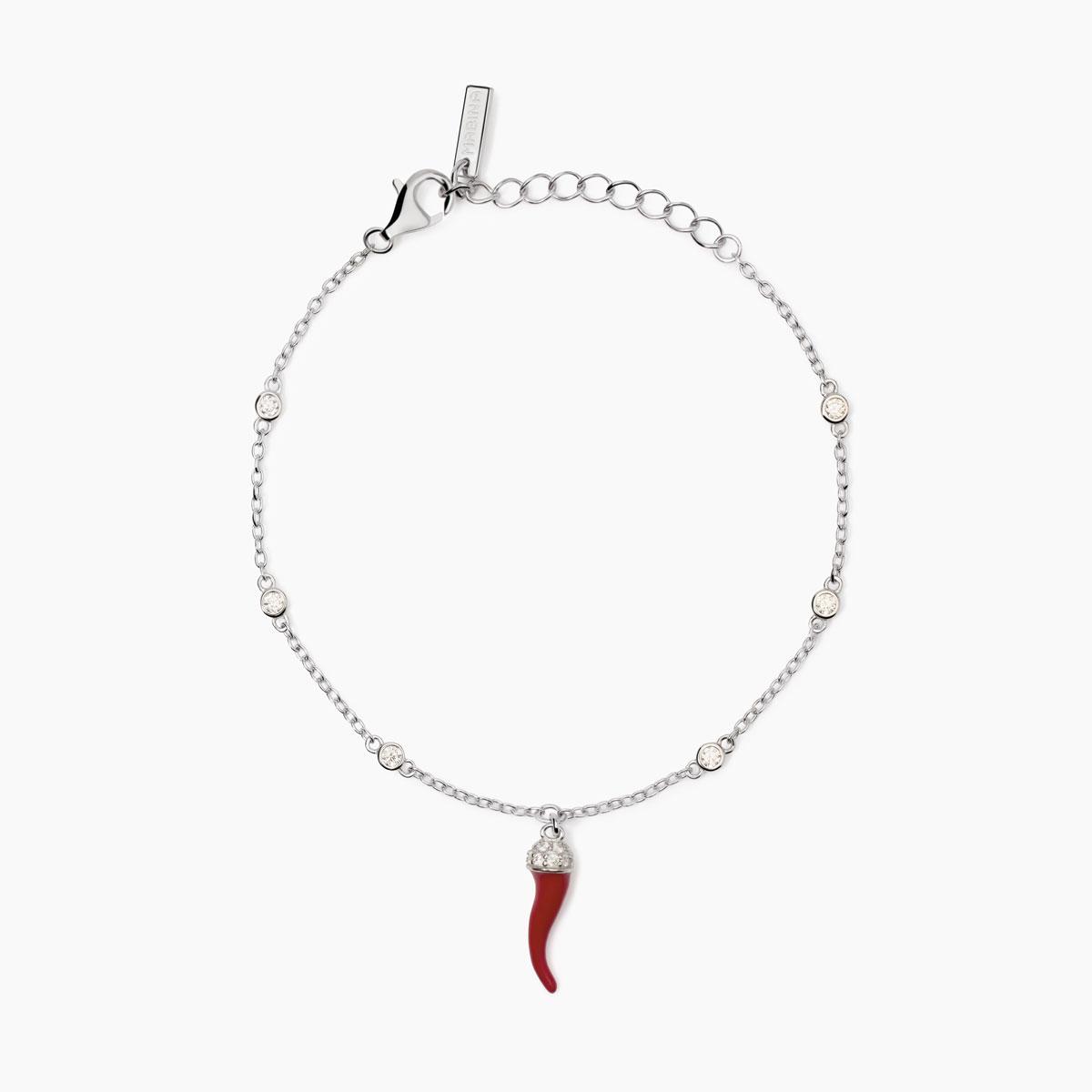 Bracciale con Cornetto Mabina in Argento e Zirconi