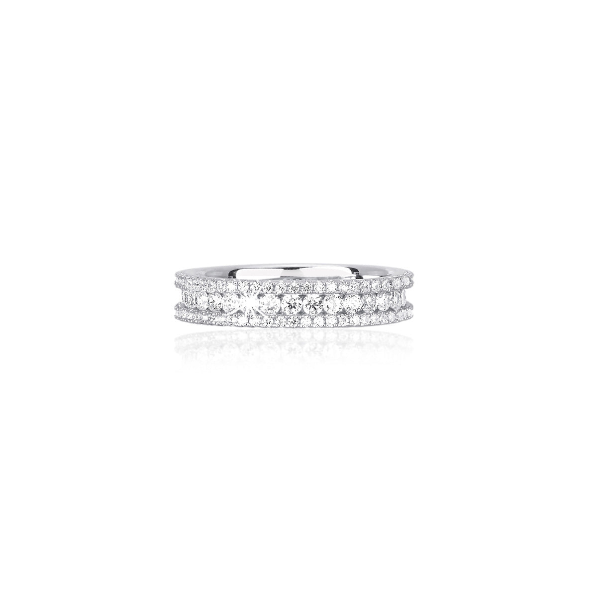 Anello veretta Mabina in Argento e Zirconi 523087