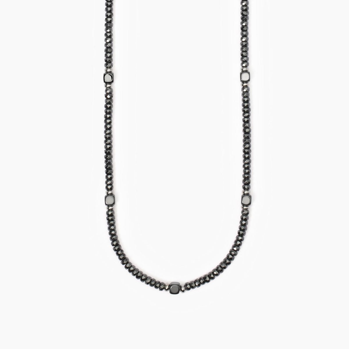 Collana Mabina Uomo in Argento Brunito con Ematite