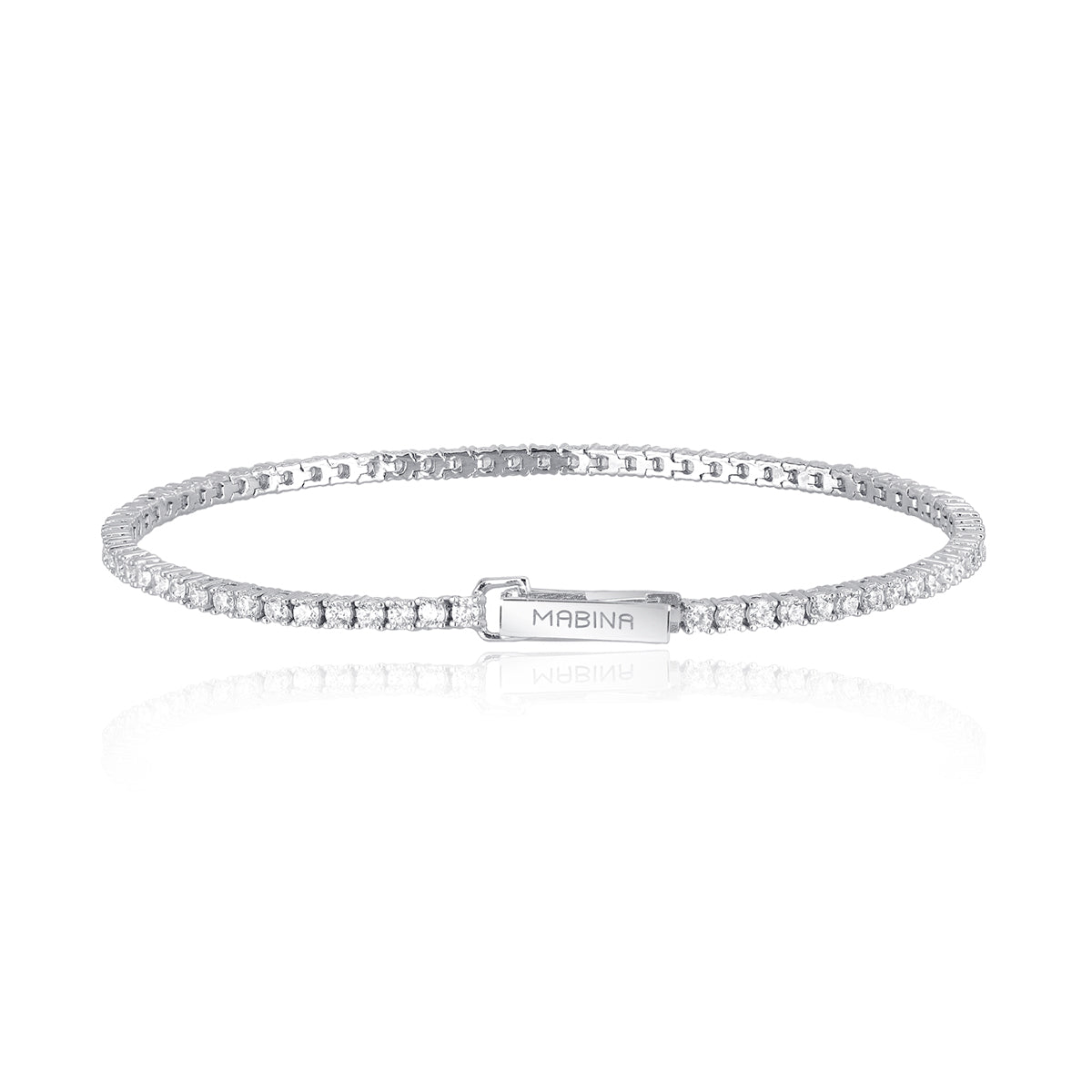 Bracciale Tennis Mabina Donna in Argento e Zirconi