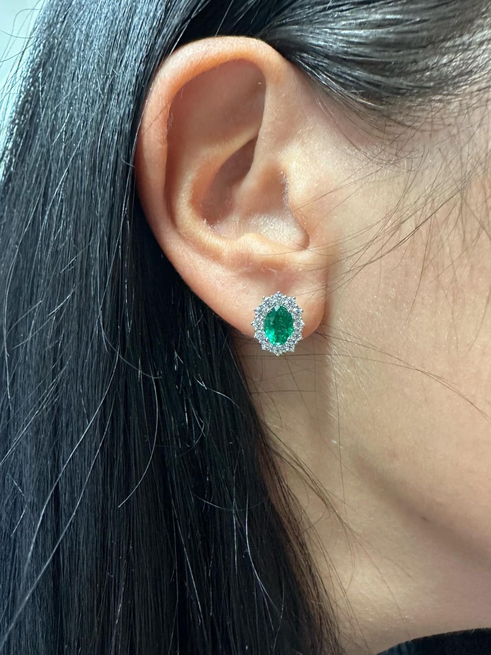 Orecchini Recarlo con Diamanti e Smeraldi Ct. 1,39