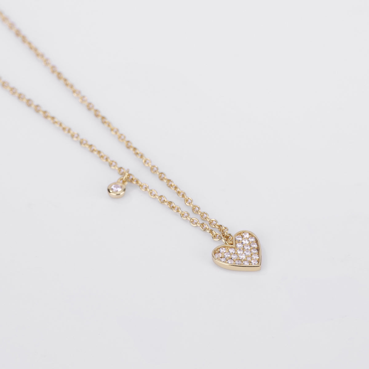 Collana Donna Mabina Argento Dorato e Zirconi con Cuore