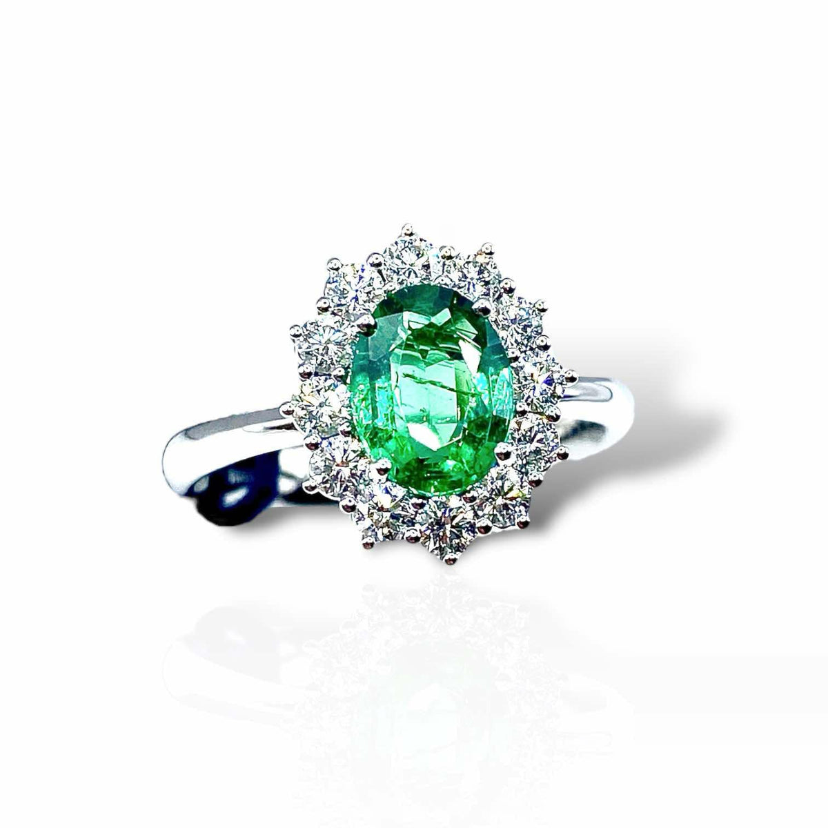 Anello Recarlo con Diamanti e Smeraldo Ct 1,10