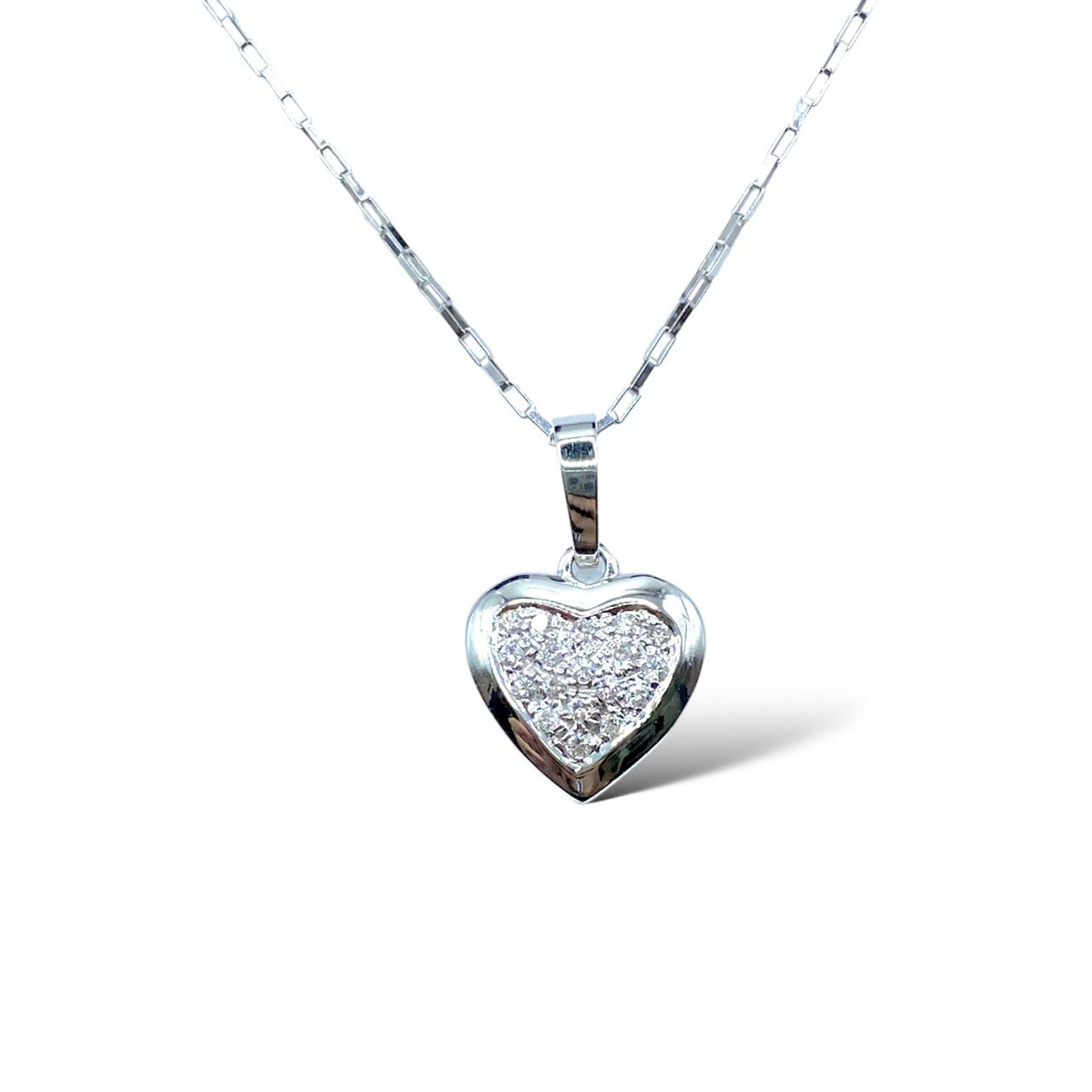 Collana a Cuore Donna in Oro 18KT 18KT e Diamanti Ct 0.18