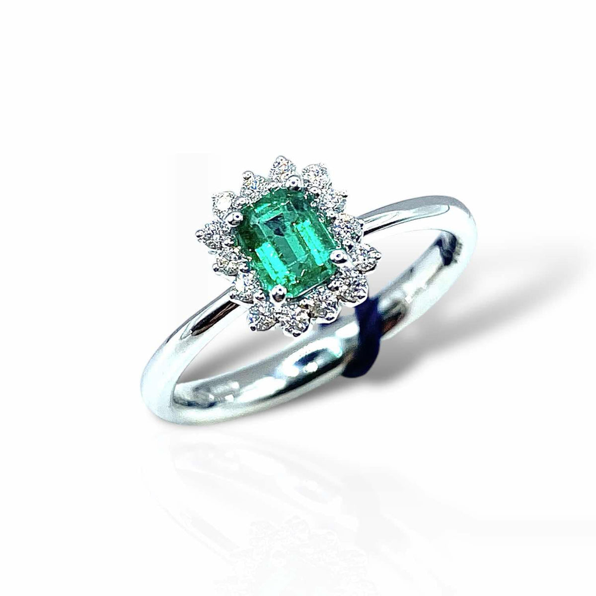 Anello Recarlo con Diamanti e Smeraldo Ct 0,48