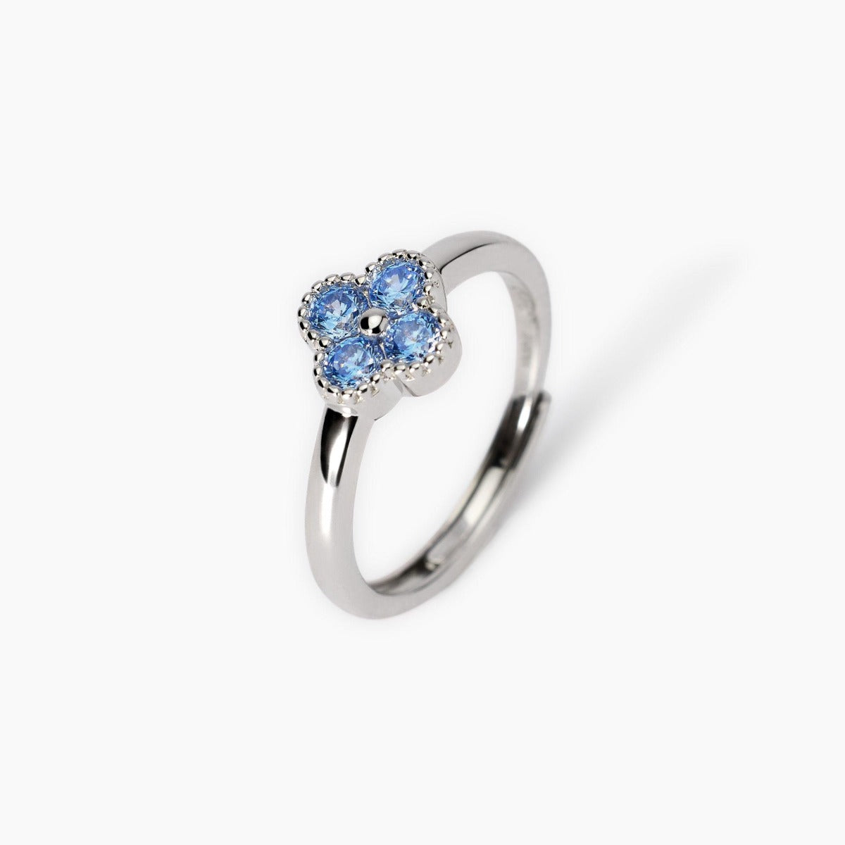 Anello Mabina in Argento con Zirconi Azzurri