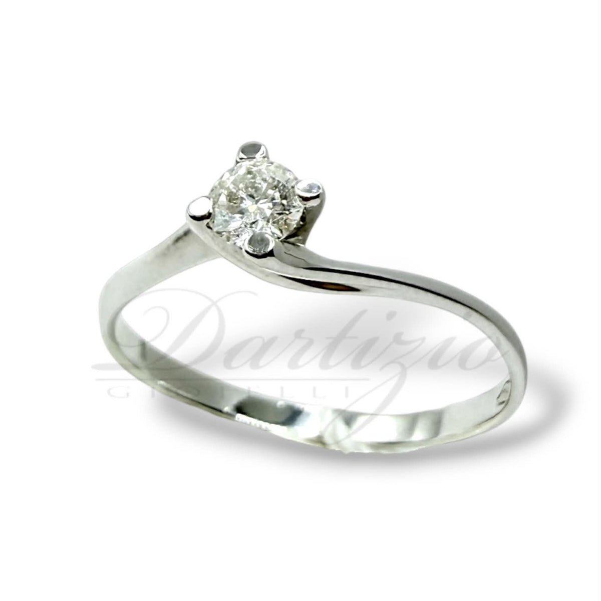 Anello Solitario in Oro 18KT 18KT con Diamante Ct. 0.20