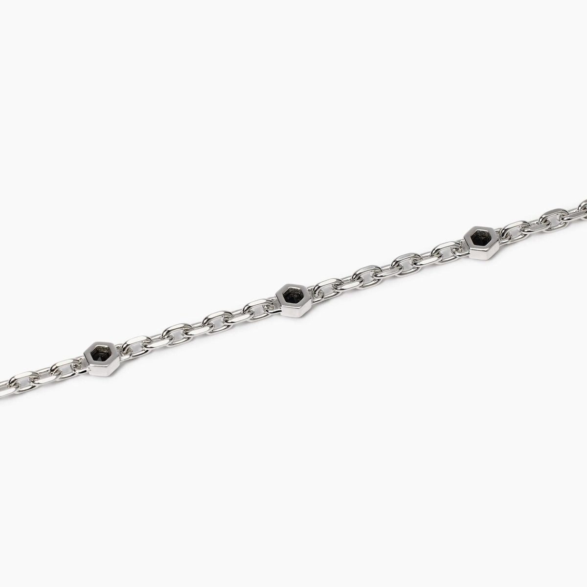 Bracciale Uomo Mabina in Argento e Zirconi Neri