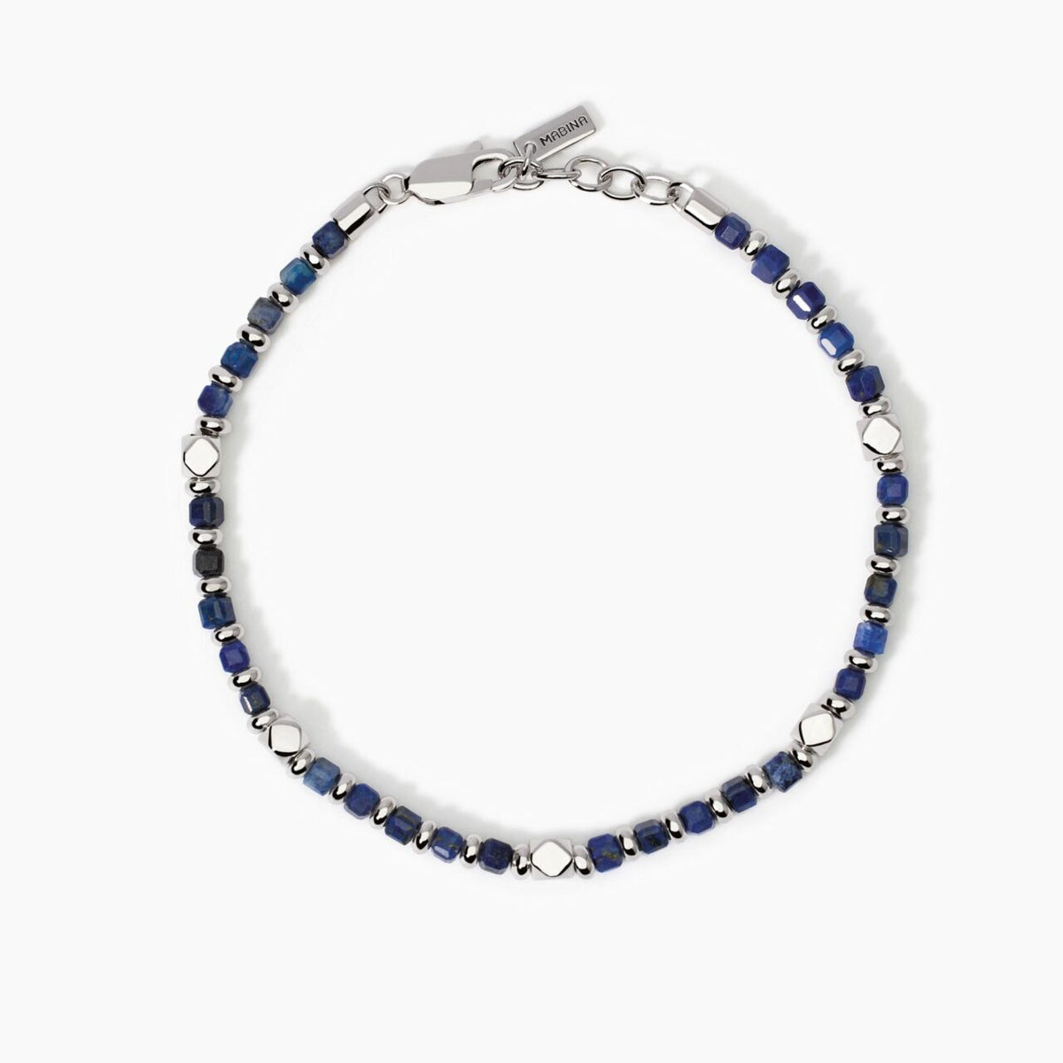 Bracciale Uomo Mabina in Argento e Sodalite Blu