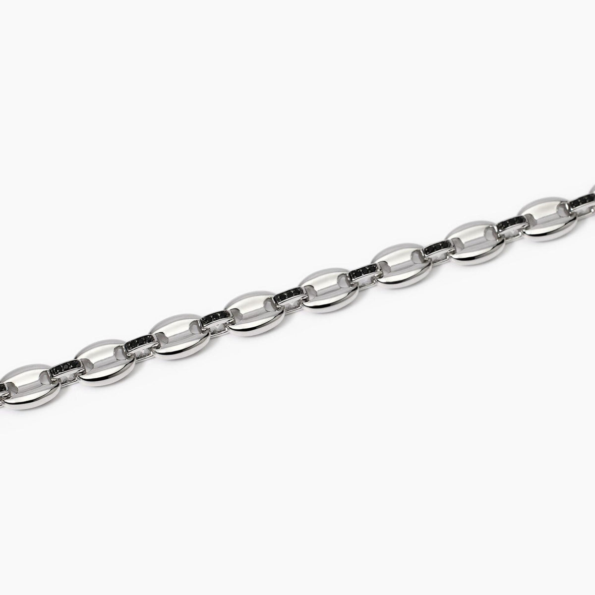 Bracciale Uomo Mabina in Argento e Zirconi Neri
