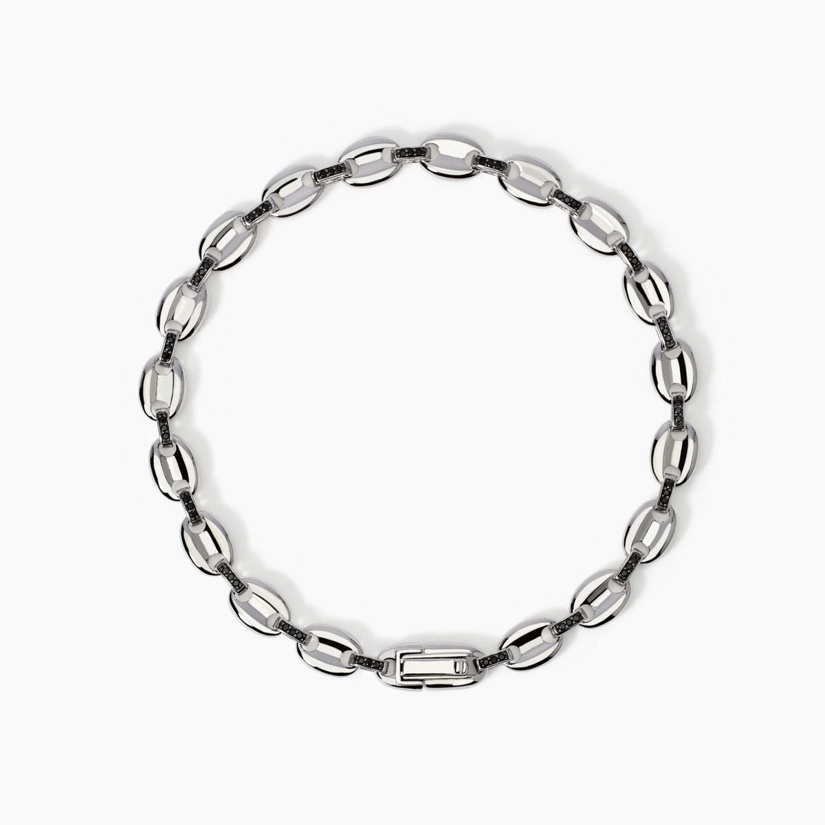 Bracciale Uomo Mabina in Argento e Zirconi Neri