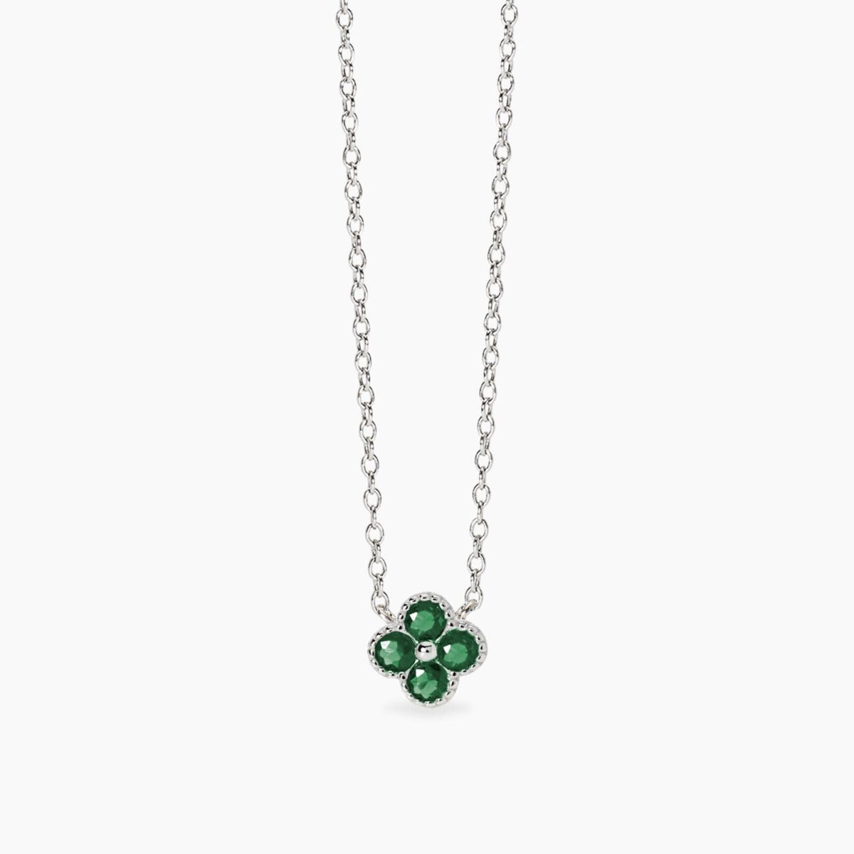 Collana Donna Mabina in Argento e Smeraldo sintetico