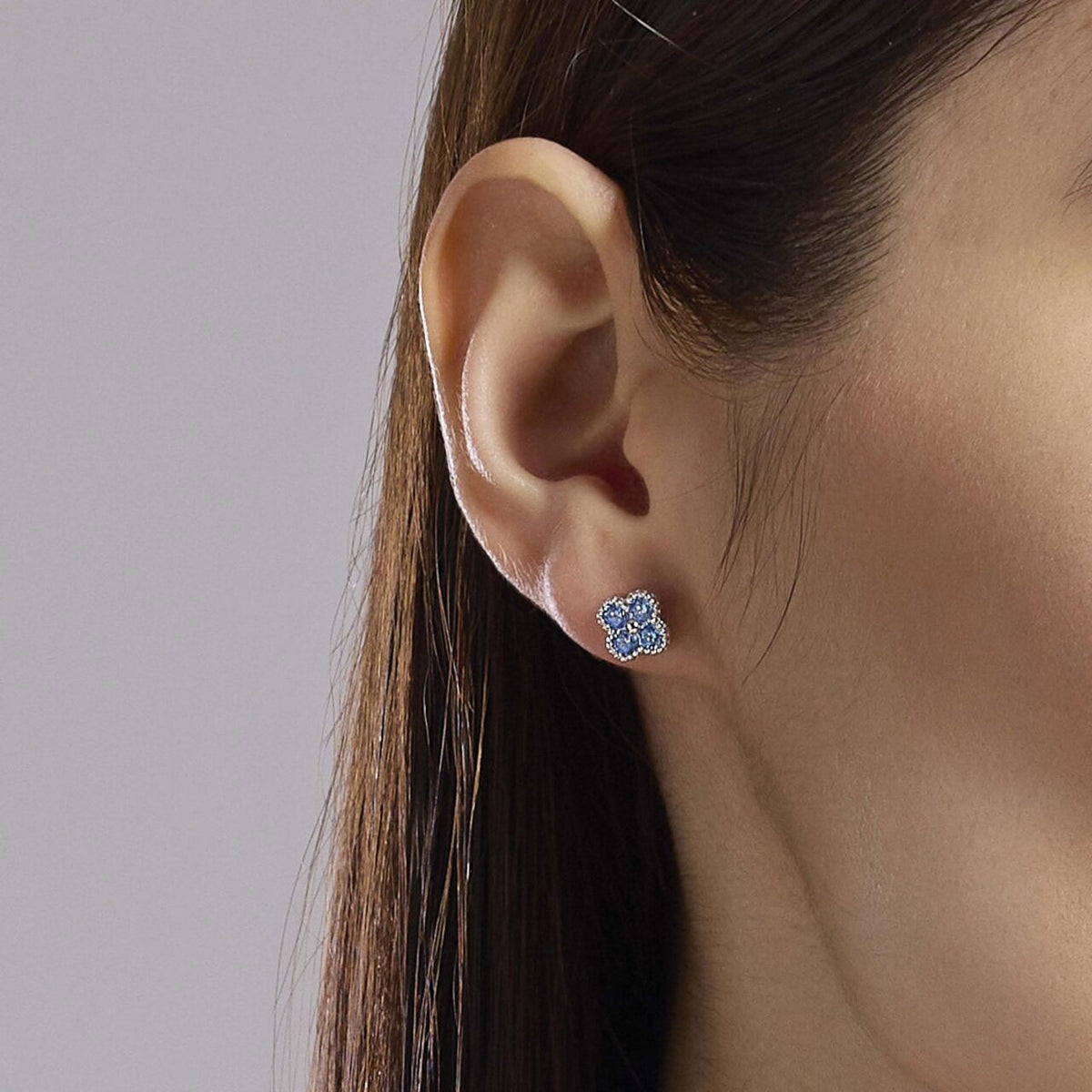 Orecchini Donna Mabina in Argento e Zircone Azzurro