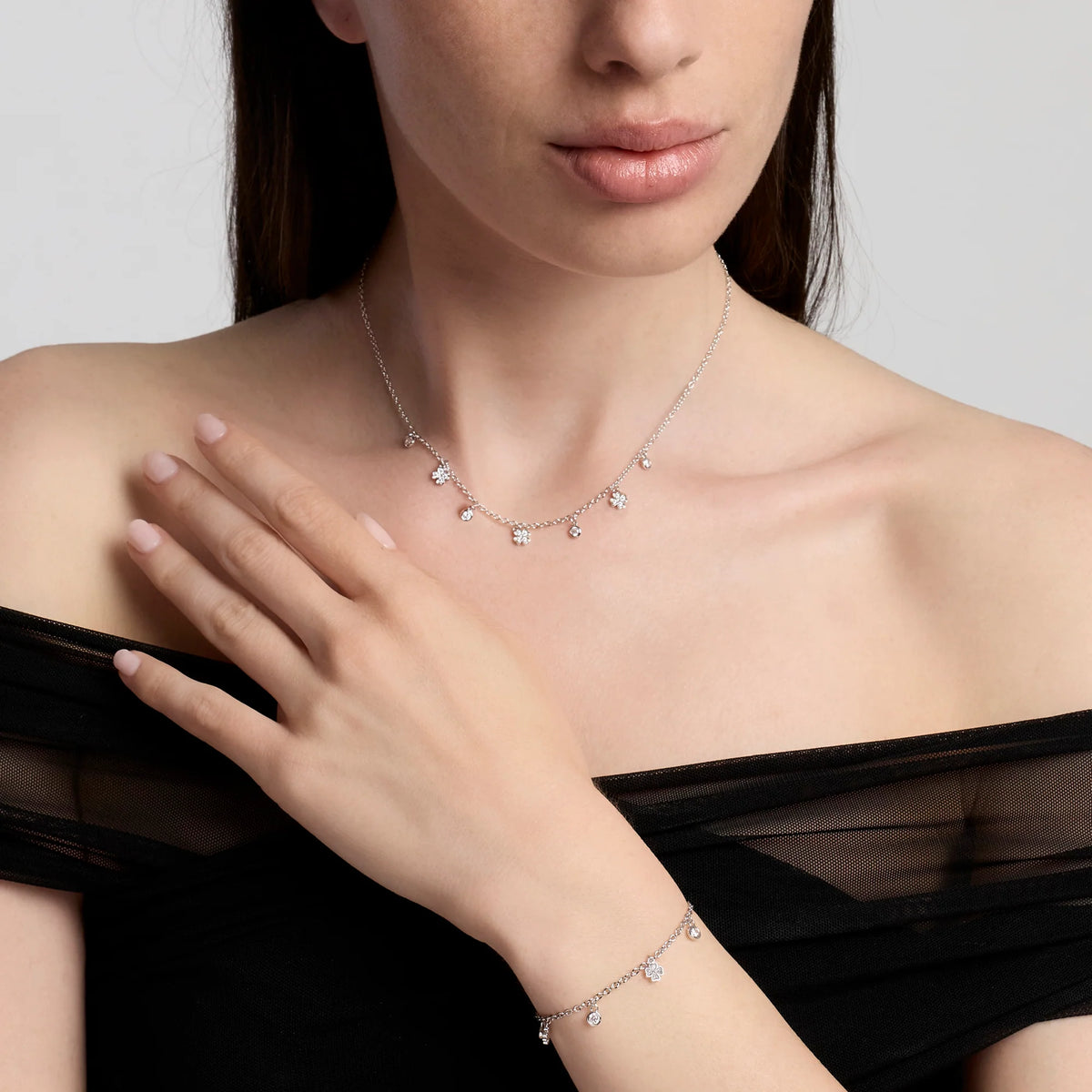 Bracciale donna Mabina LUCKY-LIGHT in Argento e Zriconi