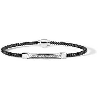 Bracciale Uomo Comete in Acciaio con PVD Nero e Diamanti di Ct. 8,5
