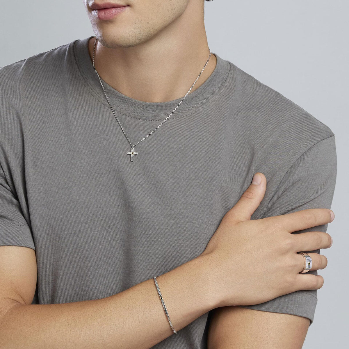 Collana da Uomo Mabina in Argento e Zircone Nero