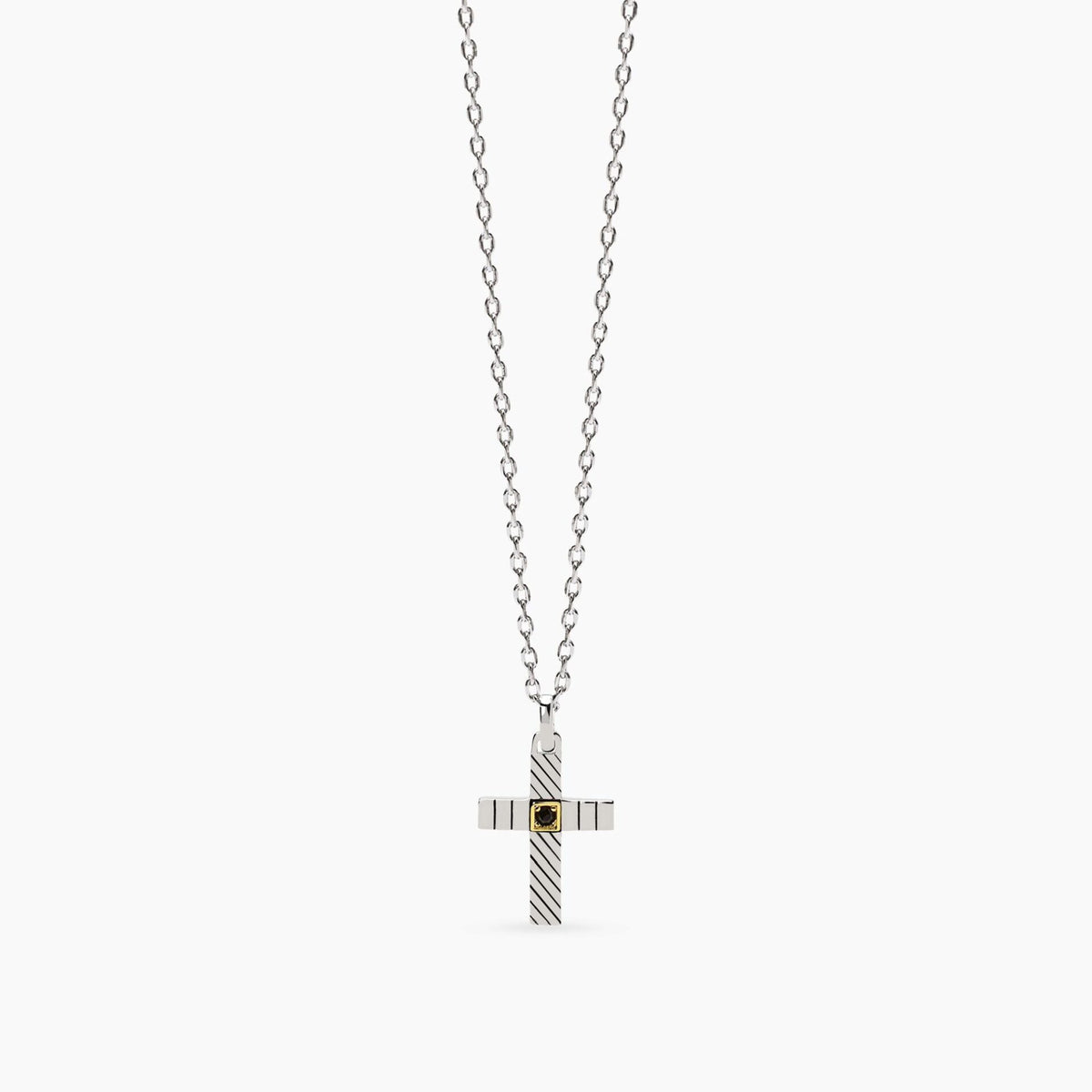 Collana da Uomo Mabina in Argento e Zircone Nero