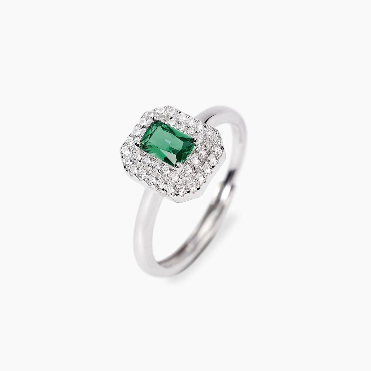 Anello Mabina con Smeraldo Sintetico