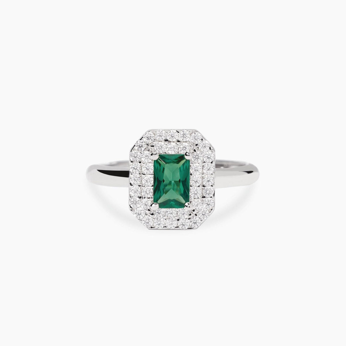 Anello Mabina con Smeraldo Sintetico