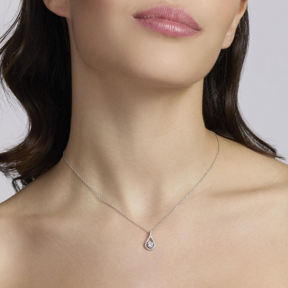 Collana Donna Mabina a Goccia in Argento con Zirconi
