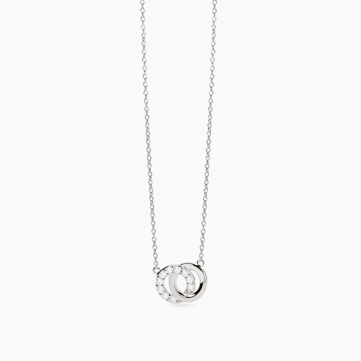 Collana Donna Mabina Doppio Cerchio in Argento con Zirconi