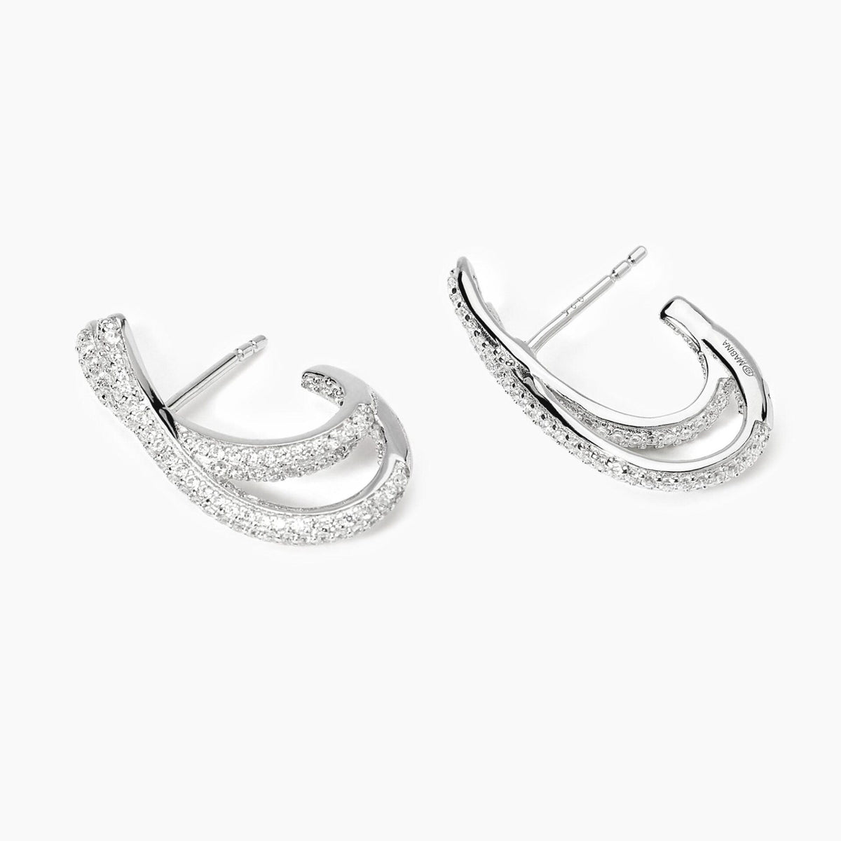 Orecchini Donna Mabina Semi cerchi in Argento con Zirconi