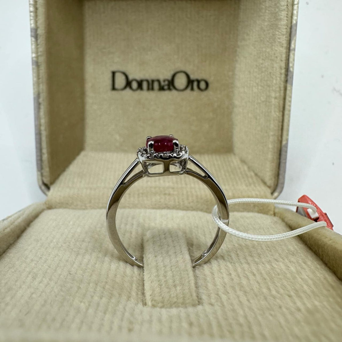 Anello Rosetta Donna Oro 18KT con Rubino Ct. 0.90 e Diamanti