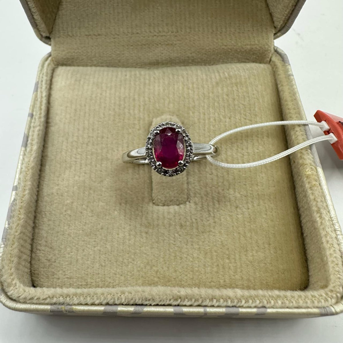 Anello Rosetta Donna Oro 18KT con Rubino Ct. 0.90 e Diamanti
