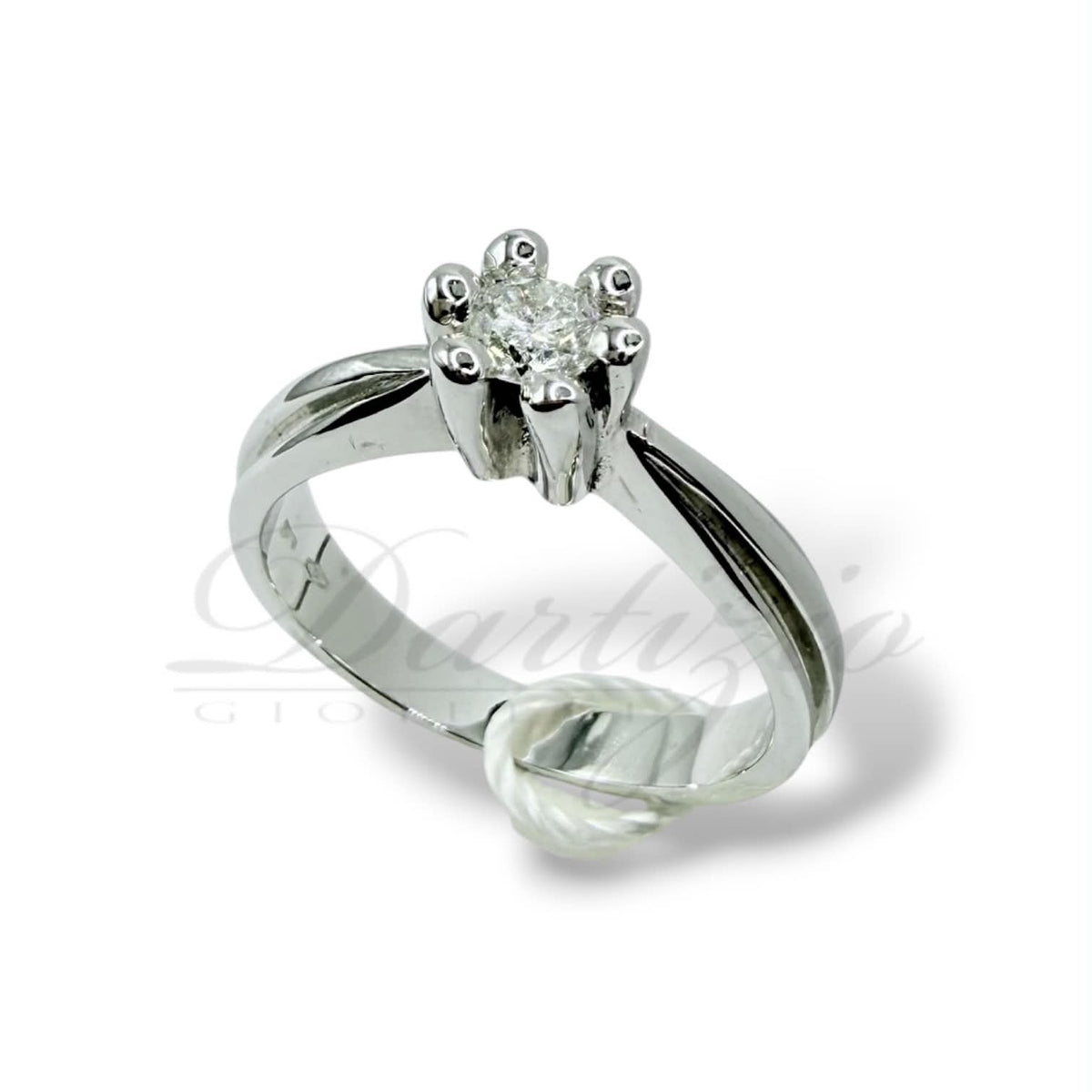Anello Solitario in Oro 18KT 18KT e Diamante Ct. 0.21